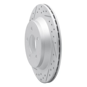 Ford Mustang Brake Rotor (1) - Rear Left - DFC - Geoperformance Rotor - Drilled and Slotted - `94-`04