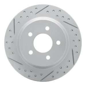 Ford Mustang Brake Rotor (1) - Rear Left - DFC - Geoperformance Rotor - Drilled and Slotted - `94-`04
