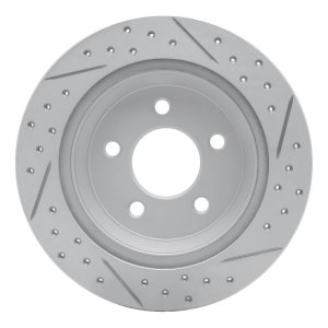 Ford Mustang Brake Rotor (1) - Rear Left - DFC - Geoperformance Rotor - Drilled and Slotted - `94-`04