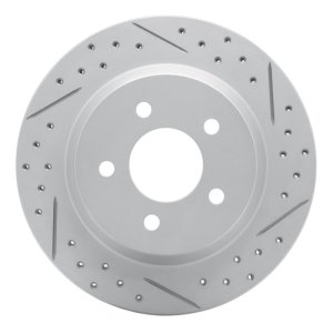 Ford Mustang Brake Rotor (1) - Rear Right - DFC - Drilled & Slotted Geoperformance - `94-`04