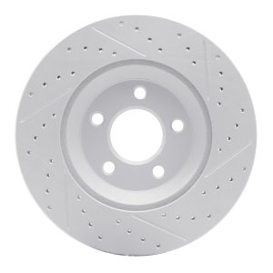 Ford Mustang Brake Rotor (1) - Front Left - DFC - Drilled & Slotted Geoperformance - `05-`14