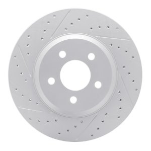 Ford Mustang Brake Rotor (1) - Front Left - DFC - Drilled & Slotted Geoperformance - `05-`14