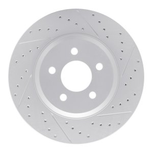 Ford Mustang Brake Rotor (1) - Front Right - DFC - Drilled & Slotted Geoperformance - `05-`14
