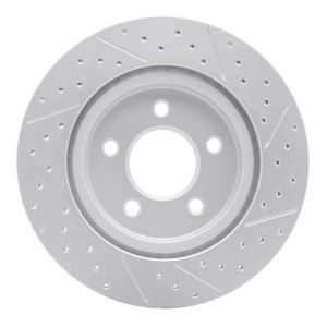 Ford Mustang Brake Rotor (1) - Rear Left - DFC - Drilled & Slotted Geoperformance - `05-`14