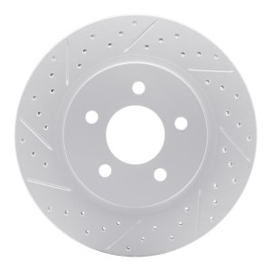 Ford Mustang Brake Rotor (1) - Rear Left - DFC - Drilled & Slotted Geoperformance - `05-`14