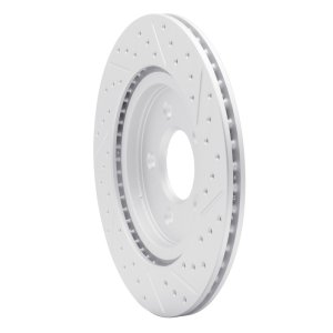 Ford Mustang Brake Rotor (1) - Rear Left - DFC - Drilled & Slotted Geoperformance - `05-`14