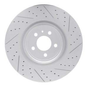 Ford Mustang Brake Rotor (1) - Front Right - DFC - Drilled & Slotted Geoperformance - `13-`14