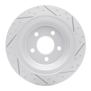 Ford Mustang Brake Rotor (1) - Rear Left - DFC - Geoperformance Rotor - Drilled and Slotted - `15-`23 Ford Mustang Brake Rotor (1) - Rear Left - DFC - Geoperformance Rotor - Drilled and Slotted - `15-`23