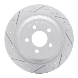 Ford Mustang Brake Rotor (1) - Rear Left - DFC - Geoperformance Rotor - Drilled and Slotted - `15-`23