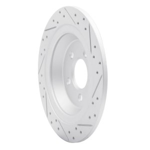 Ford Mustang Brake Rotor (1) - Rear Left - DFC - Geoperformance Rotor - Drilled and Slotted - `15-`23 Ford Mustang Brake Rotor (1) - Rear Left - DFC - Geoperformance Rotor - Drilled and Slotted - `15-`23