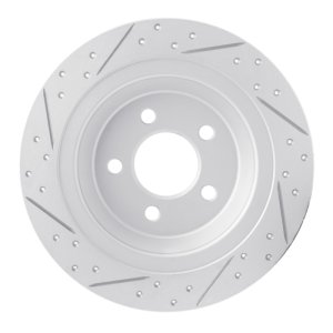 Ford Mustang Brake Rotor (1) - Rear Right - DFC - Geoperformance Drilled & Slotted - `15-`23