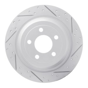 Ford Mustang Brake Rotor (1) - Rear Right - DFC - Geoperformance Drilled & Slotted - `15-`23