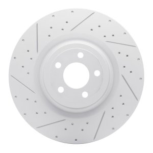 Ford Mustang Brake Rotor (1) - Front Left - DFC - Drilled & Slotted Geoperformance - `15-`23