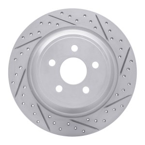 Ford Police Responder Hybrid Brake Rotor (1) - Rear Right - DFC - Drilled & Slotted Geoperformance - `15-`24