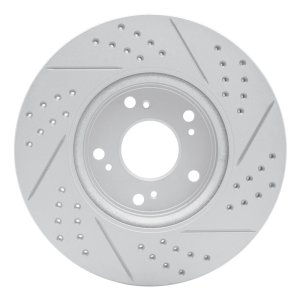 Honda Civic Brake Rotor (1) - Front Left - DFC - Drilled & Slotted Geoperformance - `13-`26