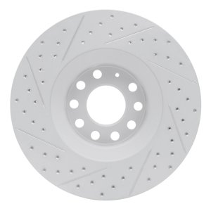 Audi A4 Brake Rotor (1) - Front Right - DFC - Drilled & Slotted Geoperformance - `98-`09