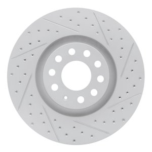 Audi A4 Brake Rotor (1) - Front Right - DFC - Drilled & Slotted Geoperformance - `98-`09