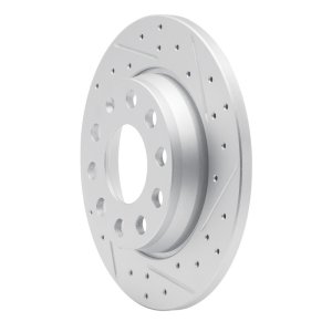Audi A4 Quattro Brake Rotor (1) - Rear Right - DFC - Geoperformance, Drilled & Slotted - `00-`08