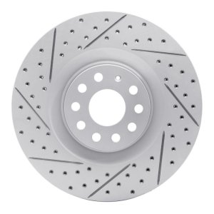 Audi S3 Brake Rotor (1) - Front Left - DFC - Geoperformance Drilled & Slotted - `06-`13