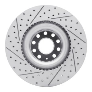 Audi S3 Brake Rotor (1) - Front Right - DFC - Drilled & Slotted Geoperformance - `06-`13