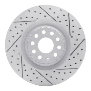 Audi S3 Brake Rotor (1) - Front Right - DFC - Drilled & Slotted Geoperformance - `06-`13