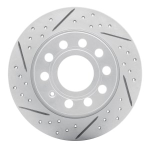Audi A3 Brake Rotor (1) - Rear Left - DFC - Drilled & Slotted Geoperformance - `10-`19