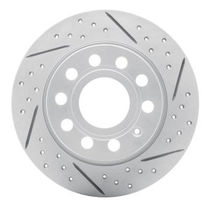 Audi A3 Brake Rotor (1) - Rear Right - DFC - Drilled & Slotted Geoperformance - `10-`19