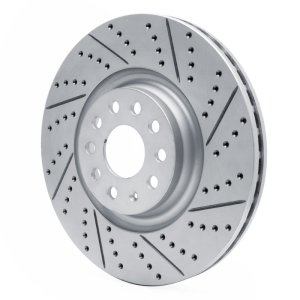 Audi A3 Quattro Brake Rotor (1) - Front Right - DFC - Drilled & Slotted Geoperformance - `12-`25