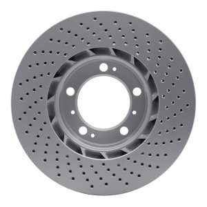 Porsche Cayman Brake Rotor (1) - Left Front - DFC - Hi-Carbon Alloy Geomet Coated - Drilled - `98-`12
