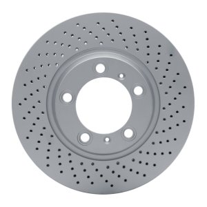 Porsche 911 Brake Rotor (1) - Right Front - DFC - Drilled Hi-Carbon Alloy Geomet Coated - `99-`23 Porsche 911 Brake Rotor (1) - Right Front - DFC - Drilled Hi-Carbon Alloy Geomet Coated - `99-`23
