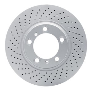 Porsche 718 Cayman Brake Rotor (1) - Left Front - DFC - Hi-Carbon Alloy Geomet Coated Drilled - `99-`23 Porsche 718 Cayman Brake Rotor (1) - Left Front - DFC - Hi-Carbon Alloy Geomet Coated Drilled - `99-`23