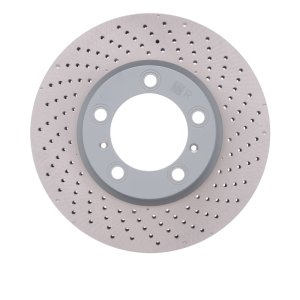 Porsche Cayman Brake Rotor (1) - Right Front - DFC - Hi-Carbon Alloy Geomet Coated - Drilled - `13-`16 Porsche Cayman Brake Rotor (1) - Right Front - DFC - Hi-Carbon Alloy Geomet Coated - Drilled - `13-`16