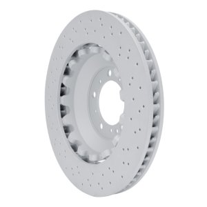 Porsche Cayman Brake Rotor (1) - Left Front - DFC - Hi-Carbon Alloy Geomet Coated - Drilled - `16-`23 Porsche Cayman Brake Rotor (1) - Left Front - DFC - Hi-Carbon Alloy Geomet Coated - Drilled - `16-`23