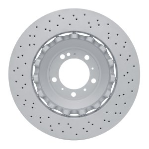 Porsche Cayman Brake Rotor (1) - Left Front - DFC - Hi-Carbon Alloy Geomet Coated - Drilled - `16-`23 Porsche Cayman Brake Rotor (1) - Left Front - DFC - Hi-Carbon Alloy Geomet Coated - Drilled - `16-`23