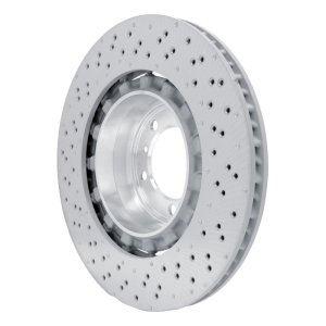 Porsche Cayman Brake Rotor (1) - Right Rear - DFC - Geomet Coated Drilled Hi-Carbon Alloy - `16-`23