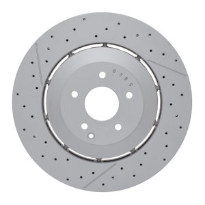 Mercedes-Benz SLK55 AMG Brake Rotor (1) - Front - DFC - Drilled and Slotted Hi-Carbon Alloy Geomet Coated Rotor - `06-`11