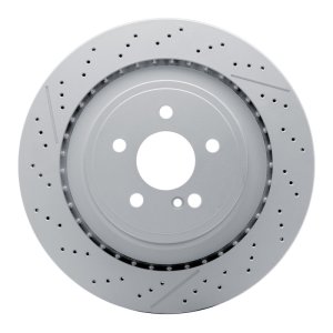 Mercedes-Benz E63 AMG S Brake Rotor (1) - Rear - DFC - Drilled and Slotted Hi-Carbon Alloy Geomet Coated - `10-`18
