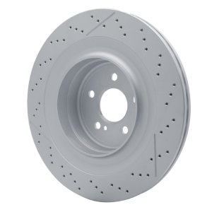 Mercedes-Benz E63 AMG S Brake Rotor (1) - Rear - DFC - Drilled and Slotted Hi-Carbon Alloy Geomet Coated - `10-`18