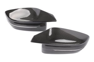 BMW M2 Mirror Covers - Dinan - Clear-coated Carbon, 2x2 Gloss Twill - Carbon Fiber - `21-`26 BMW M2 Mirror Covers - Dinan - Clear-coated Carbon, 2x2 Gloss Twill - Carbon Fiber - `21-`26