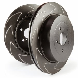 Mercedes-Benz C300 Brake Rotors (2) - Front - EBC - BSD V Slotted - Black - `13-`14