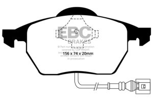 Volkswagen Beetle Brake Pads - Front - EBC - Greenstuff - `99-`05