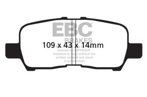 Buick Allure Brake Pads - Rear - EBC - Greenstuff 2000 Series - `05-`09 Buick Allure Brake Pads - Rear - EBC - Greenstuff 2000 Series - `05-`09