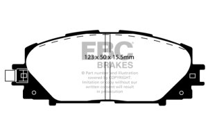 Lexus CT200h Brake Pad Set - Front - EBC - Greenstuff 2000 Series - `11-`27