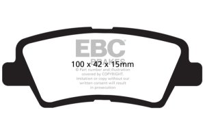 Hyundai Accent Brake Pads - Rear - EBC - Greenstuff 2000 Series Sport - `12-`27