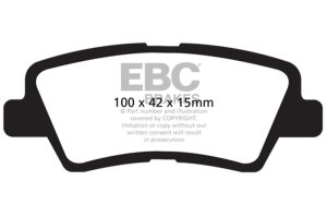Hyundai Accent Brake Pads - Rear - EBC - Greenstuff 2000 Series Sport - `12-`27