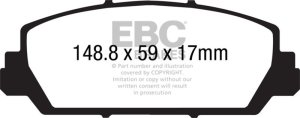 Acura RDX Brake Pads - Front - EBC - Greenstuff - `12-`27