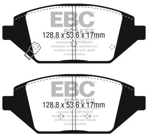 Chevrolet Spark Brake Pads - Front - EBC - Greenstuff 2000 Series Sport - `16-`27