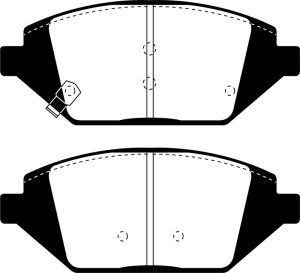 Chevrolet Spark Brake Pads - Front - EBC - Greenstuff 2000 Series Sport - `16-`27