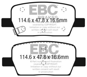 Cadillac CT6 Brake Pads - Rear - EBC - Greenstuff 2000 Series Sport - `16-`27