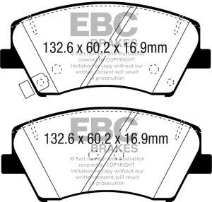 Hyundai Elantra Brake Pad Set - Front - EBC - Greenstuff 2000 Series Sport - `17-`27